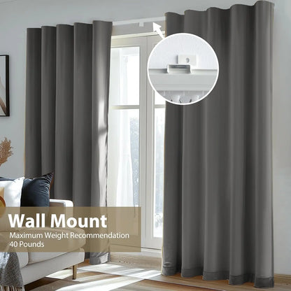 Heavy-Duty Ceiling Curtain Track, Wall Mounted, Sliding Rails for Room Divider and Shower, White 18ft
