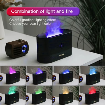 Kinscoter FlameGlow™ Aroma Diffuser – Ultrasonic Cool Mist Humidifier & Essential Oil Lamp in One