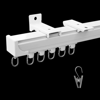 Heavy-Duty Ceiling Curtain Track, Wall Mounted, Sliding Rails for Room Divider and Shower, White 18ft