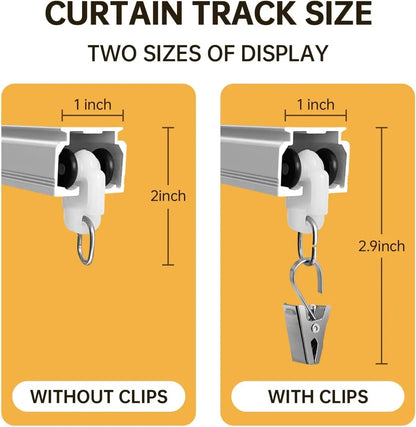 Heavy-Duty Ceiling Curtain Track, Wall Mounted, Sliding Rails for Room Divider and Shower, White 18ft