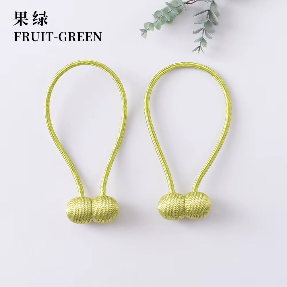 Elegant Magnetic Curtain Tiebacks – 2-Pack Decorative Polyester Buckle Clips for Effortless Style and Hold