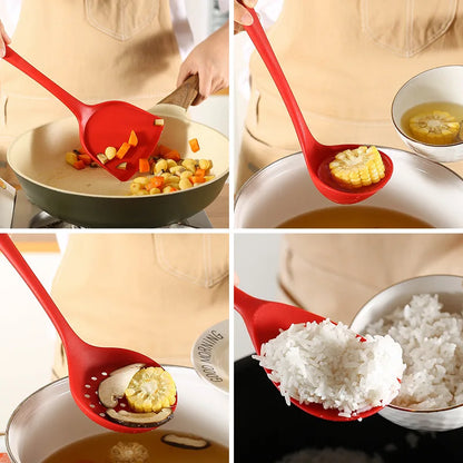 1-4Pcs Non-Stick Spatula Shovel Soup Spoon Colander Rice Scoop