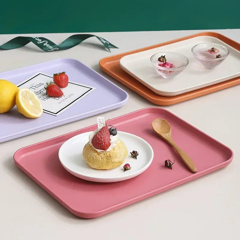 Wheat Straw Fruit Salad Tray Rectangular Dim Sum Dessert