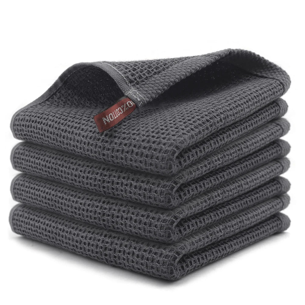 4/6Pcs Cotton Dishcloth Soft Absorbent Kitchen Towel