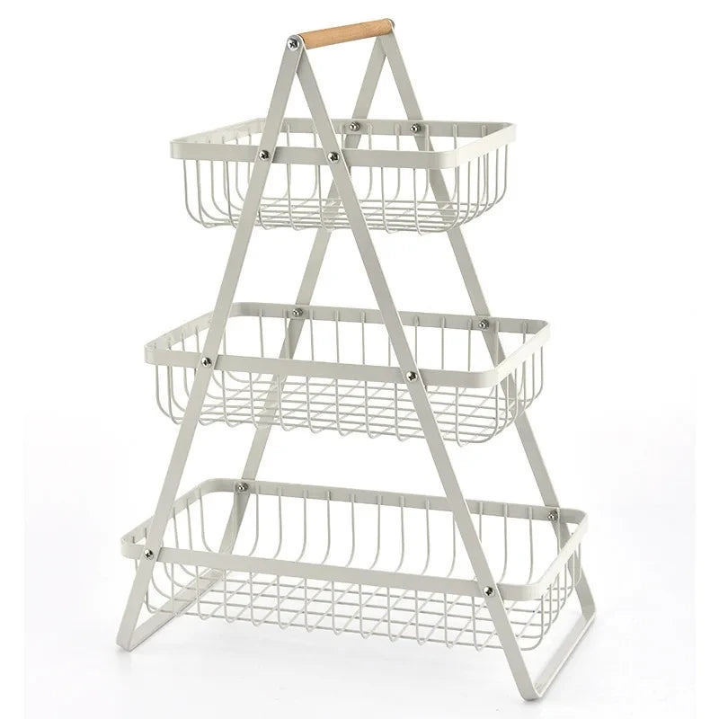 2 Tier Portable Fruit Bowle Basket for Kitchen Organizer Storage