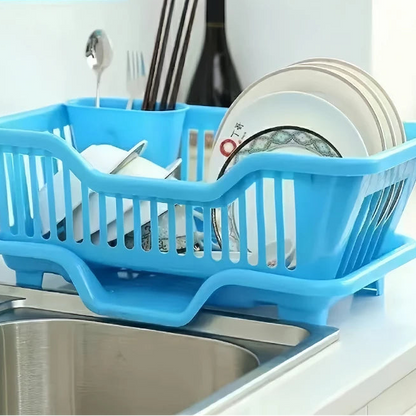 Kitchen Tableware Drainage Organizer Dish Storage Box Rack