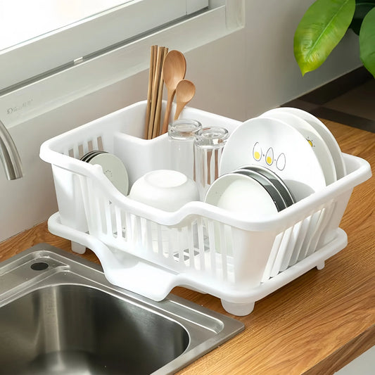 Kitchen Tableware Drainage Organizer Dish Storage Box Rack