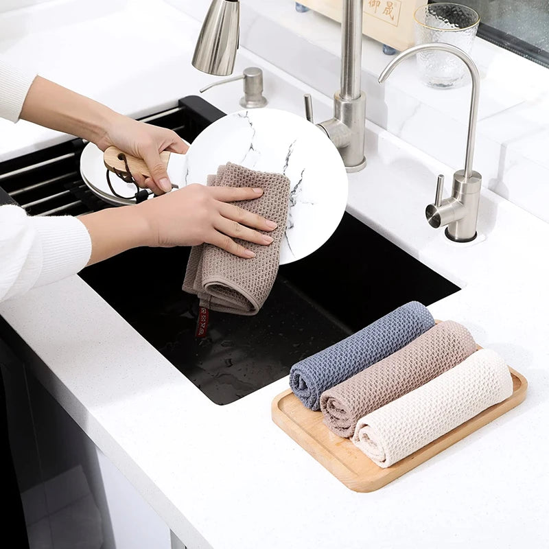100% Cotton Dishcloth Ultra Soft Absorbent Kitchen Towel