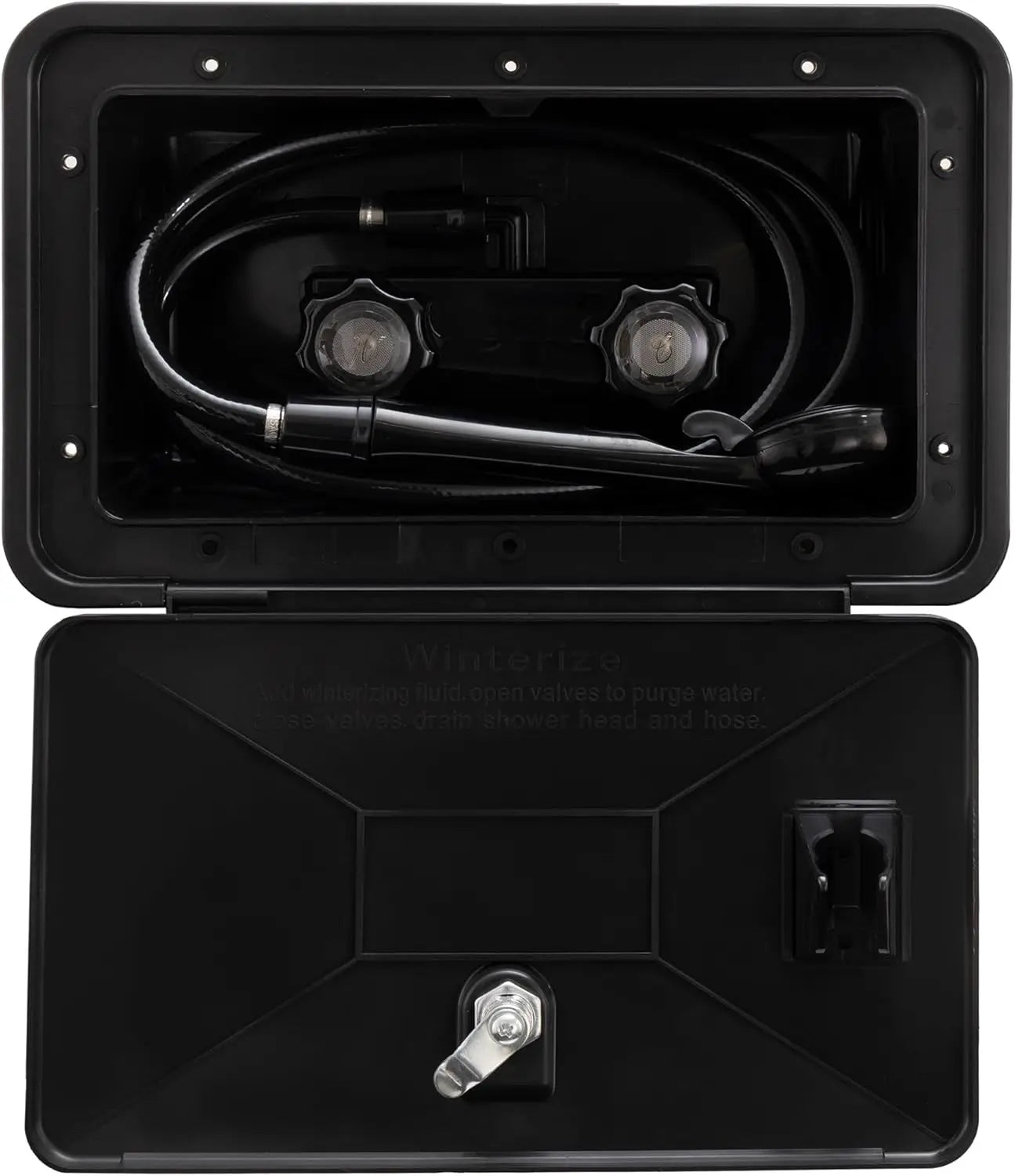 RV Exterior Shower Kit with Locking Cowboy Shower, 51" Hose & 2.5 GPM Head - UV-Resistant, Easy Install for Campers
