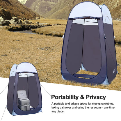 Extra-Large Pop-Up Shower Tent for Camping Privacy, Portable Changing Room Shelter 4'x4'x78"