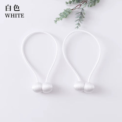 Elegant Magnetic Curtain Tiebacks – 2-Pack Decorative Polyester Buckle Clips for Effortless Style and Hold